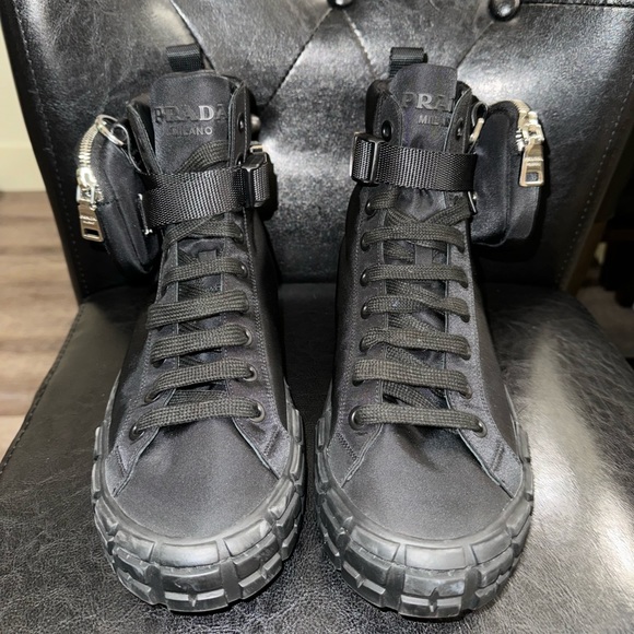prada wheel re-nylon high-top sneakers - Picture 4 of 4